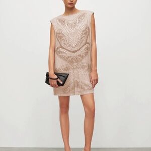 All Saints ilisha boxy bead embellished Mini Dress